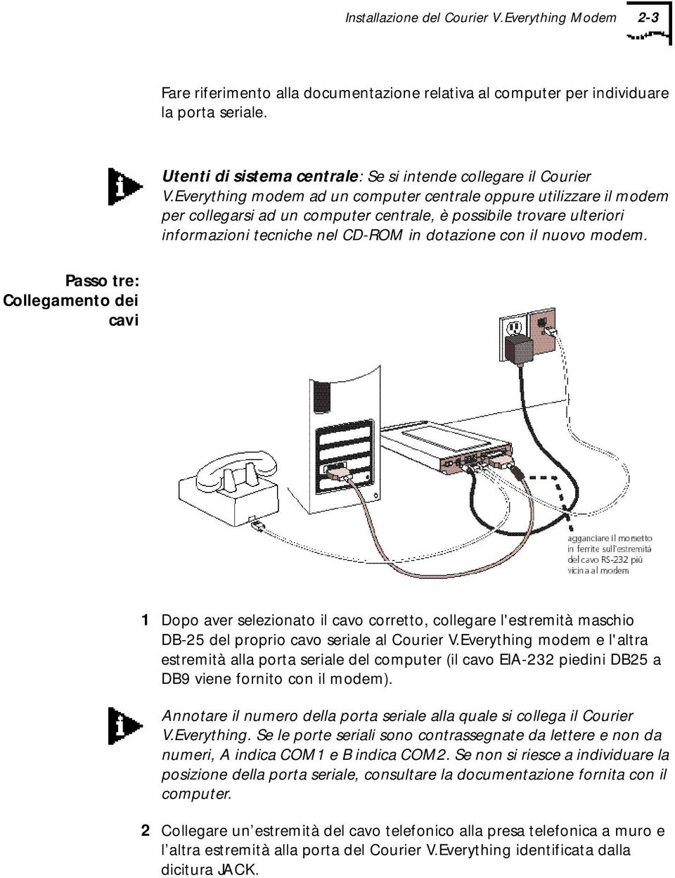 Everything modem ad un computer centrale oppure utilizzare il modem per collegarsi ad un computer centrale, è possibile trovare ulteriori informazioni tecniche nel CD-ROM in dotazione con il nuovo