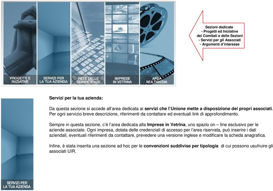 Sempre in questa sezione, c è l area dedicata alla Imprese in Vetrina, uno spazio on line esclusivo per le aziende associate.