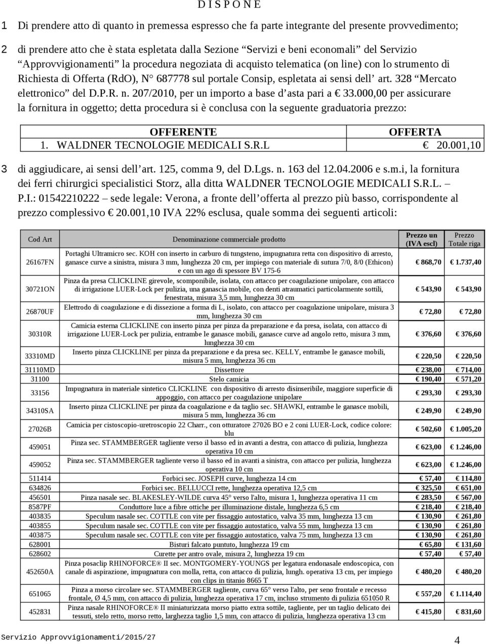 328 Mercato elettronico del D.P.R. n. 207/2010, per un importo a base d asta pari a 33.