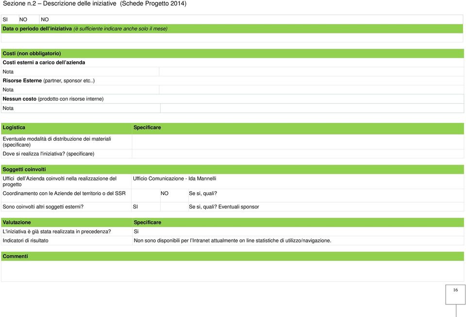 (specificare) Soggetti coinvolti Uffici dell Azienda coinvolti nella realizzazione del progetto Coordinamento con le Aziende del territorio o del SSR NO Se si, quali?