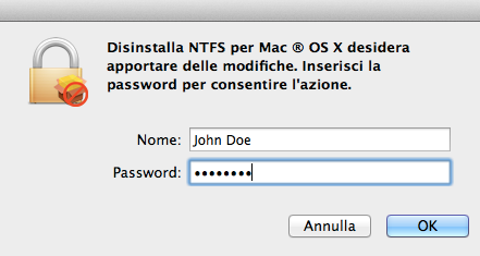 21 Disinstallazione del driver Per disinstallare Paragon NTFS per Mac OS X, attenersi alle seguenti istruzioni: 1. Aprire il pacchetto di installazione facendo clic sull'immagine del disco DMG. 2.