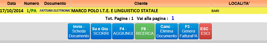 Ora possiamo uscire dalla nostra fattura premendo il tasto ESC. Ci ritroveremo nella Home Page del servizio DigitPA. Premiamo ora il tasto F.