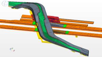 Modello CAD 3D - assieme Volume interno atrio - assieme L analisi è stata applicata ai volumi interni della stazione, ed in particolare alle aree comuni costituenti l atrio principale, il volume