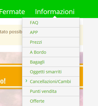 Cambiare la prenotazione Richiamare la prenotazione cliccando nel menu Servizi >