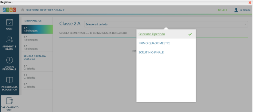 16. SCRUTINI 16 - DidUP / Caricamento Voti a- Selezionare Classe b-