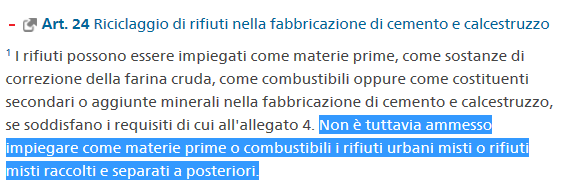 Frazioni provenienti da tale sacco non possono