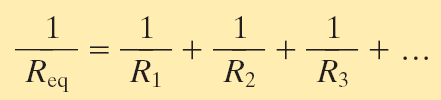 Per due resistori si ha: poiché In generale: l'inverso della resistenza equivalente di più