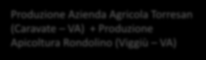 Produzione Apicoltura Rondolino (Viggiù VA) Produzione Azienda Agricola Torresan (Caravate VA) + Produzione Apicoltura Rondolino (Viggiù VA) Scatola TUTTO MIELE, contenente: