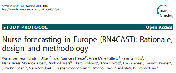 La relazione tra cure mancate e carenza di personale Lo studio Nurse Forecasting in Europe (RN4CAST) condotto tra il 2009-2011 in 12 paesi europei (Belgio, Inghilterra, Finlandia, Germania, Grecia,