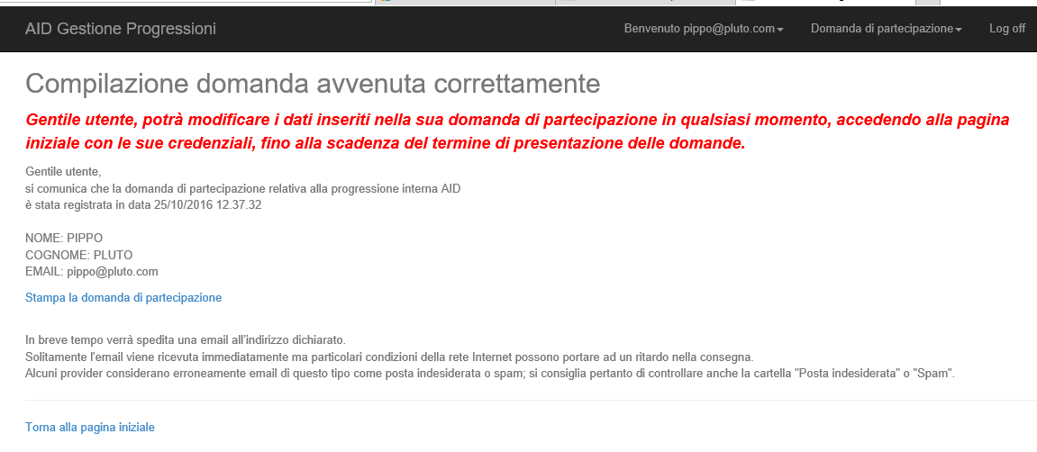 La compilazione della domanda è semplice ed intuitiva: i campi obbligatori saranno evidenziati in rosso (alcuni riportano una dicitura che indica il tipo di dato che può essere inserito o quale