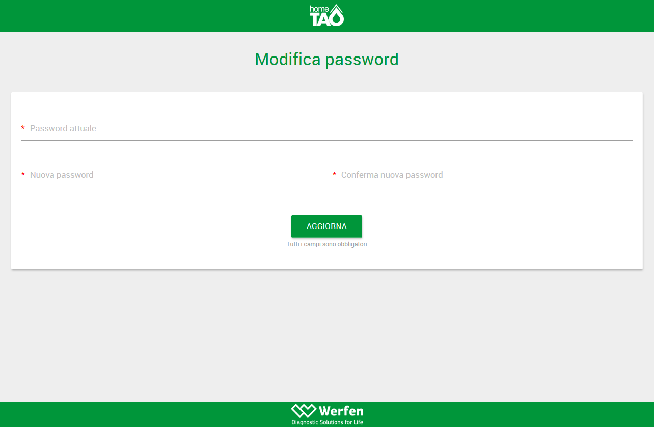 SOLO SE E LA PRIMA VOLTA CHE SI ACCEDE AL SITO, dopo avere inserito le credenziali, il sistema Le chiederà di cambiare la password: - Password attuale: è quella ricevuta con la mail di benvenuto.