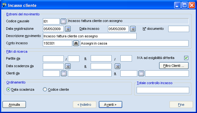 Wizard di incasso,pagamento e insoluto Nei wizard di incasso e pagamento (sia per le aziende di tipo impresa che professionista), sono stati inseriti i due nuovi campi IVA ad esigibilità differita e