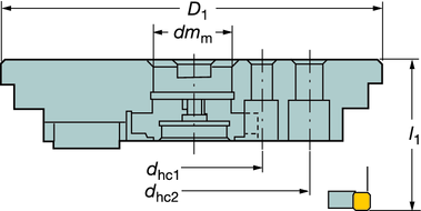 fresa Dimensioni, pollici D c pollici Codice di ordinazione Per fresa in versione Cap V 1 l 1) dm m D 1 d hc1 d hc2 9.843 A260-425M-1 L260.31-250-10 25.4 2.375 2.500 8.756 4 R/L262.42-250A-10 R/L260.