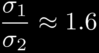 DoG Marr e Hildreth notarono che è possibile approssimare il filtro LoG con una differenza di gaussiane (DoG): dove σ1 > σ2.