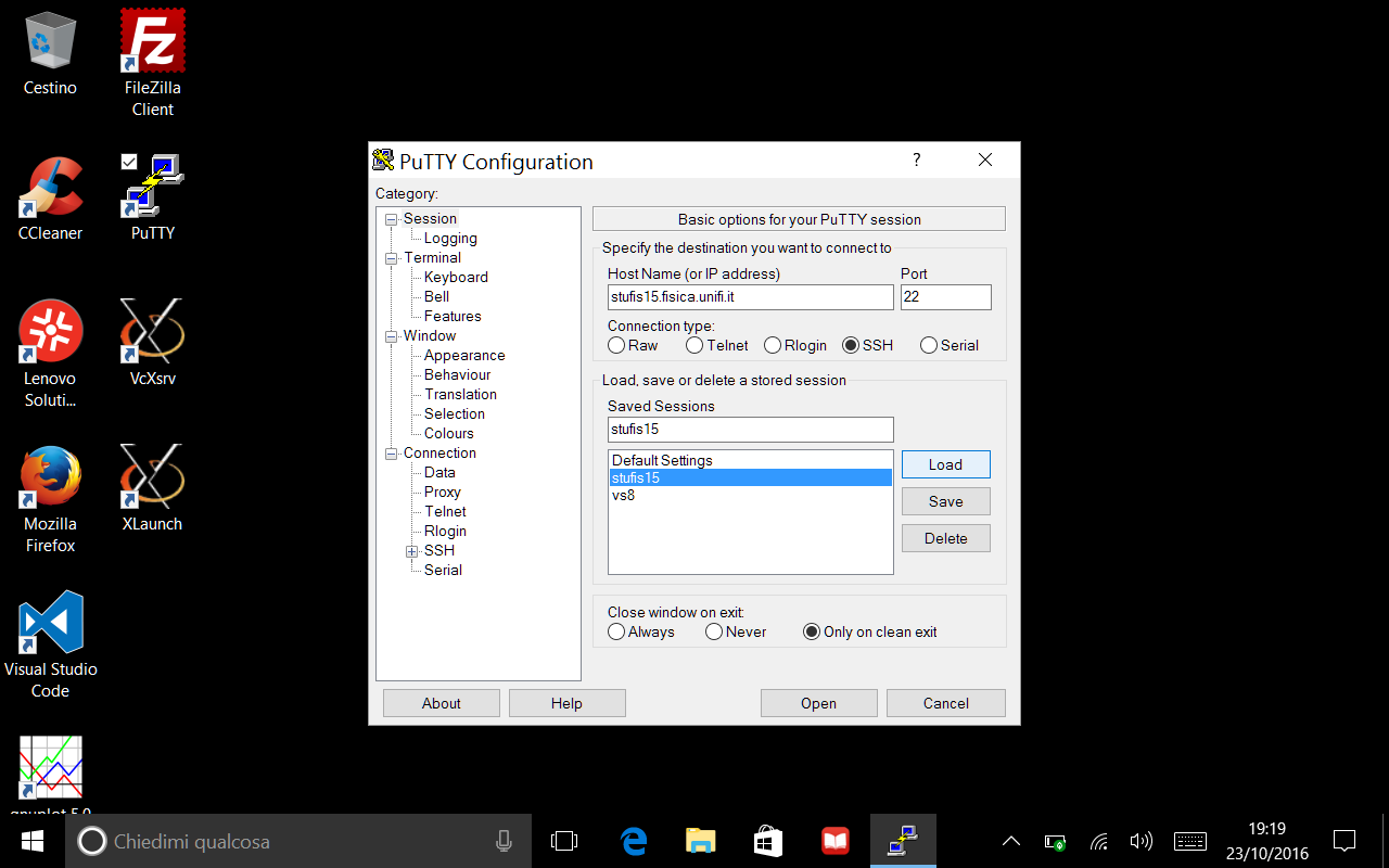 Accesso remoto: ssh, scp e sftp (Windows) Per collegarsi ad un sistema UNIX si può impiegare il programma