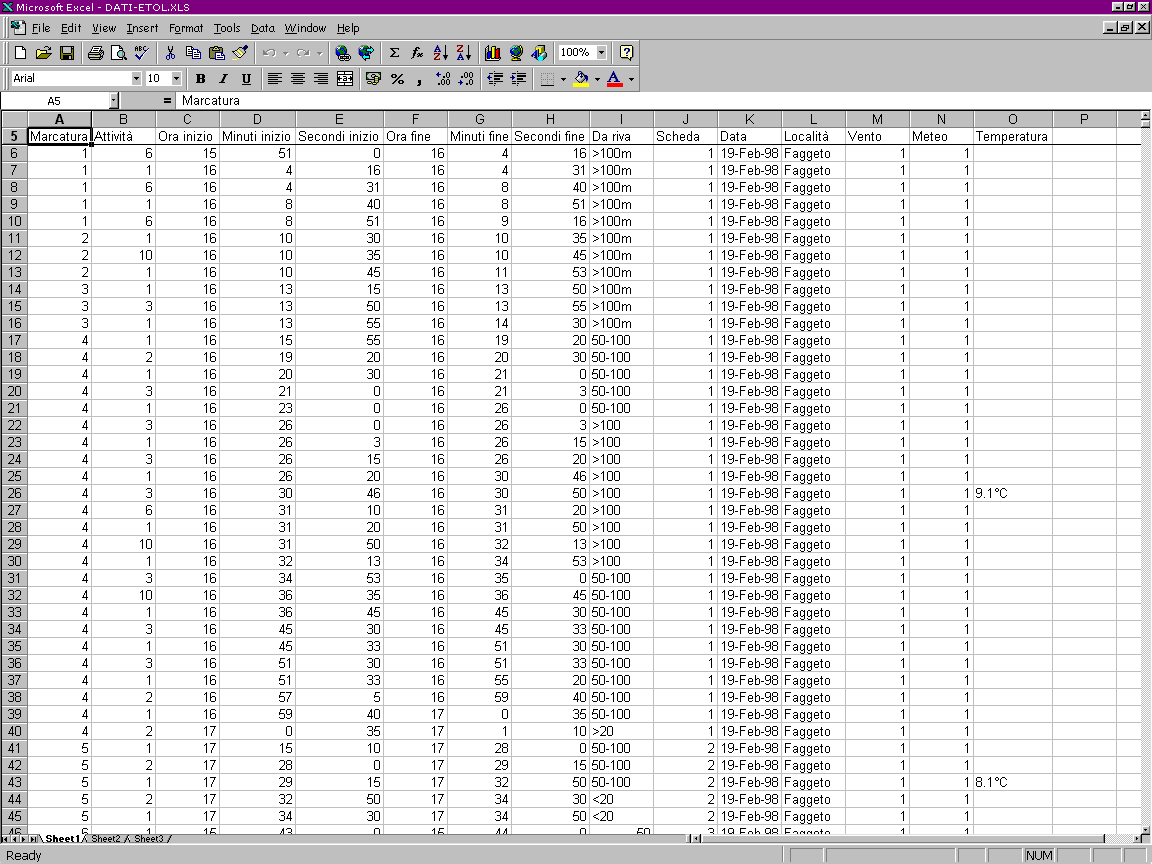 Foglio elettronico (spreadsheet) Strumenti: Software specifico Formato: Proprietario Pro: Molto diffuso Rappresentazione tabulare Contro: