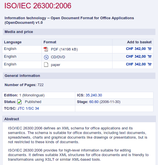 Verso un formato aperto: standard ISO/IEC 26300 Primo standard per la documentazione digitale