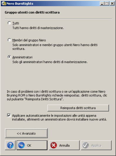 Finestra semplice Nero BurnRights in Windows XP 2 Finestra semplice Nero BurnRights in Windows XP Dopo aver avviato Nero BurnRights in Windows XP, viene visualizzata la finestra Nero BurnRights.