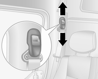Sedili, sistemi di sicurezza 47 Cintura di sicurezza a tre punti di ancoraggio Come allacciare la cintura di sicurezza Regolazione altezza Estrarre la cintura dal riavvolgitore, farla passare sul