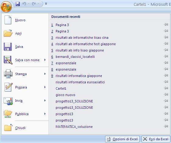 G. Pettarin ECDL Modulo 4: Excel 12 Opzioni di Excel Nella finestra delle Opzioni di Excel, scheda Impostazioni