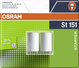 ST 151 LONGLIFE 4-22W DUO ACCENSIONE DOPPIA Gli starter OSRAM sono rapidi, affidabili e risparmiano le lampade.