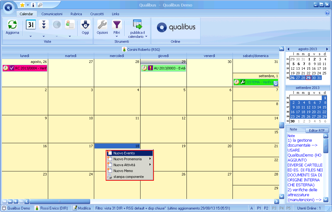 Programmazione dell audit La programmazione dell audit interno avviene con i seguenti passi: 1.