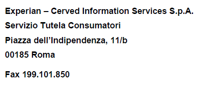 ACCESSO AI DATI PRESENTI DELLE BANCHE DATI PUBBLICHE E PRIVATE EXPERIAN fa riferimento ai rapporti di credito che persone fisiche o giuridiche hanno con il sistema creditizio e in particolare verso