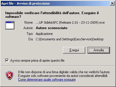 1) Doppio click sull icona 2) Cliccare su Esegui 2010