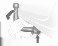 Guida e funzionamento 149 Verifica del serraggio della barra del gancio di traino Inserimento del gancio di traino La manopola girevole si trova sul gancio di traino.