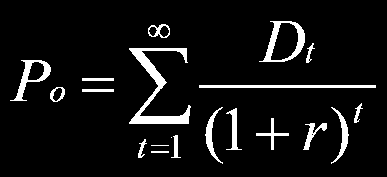 Dividend Discount Model: Il Modello Generale P o (1 t D r) t 1 t 38 P 0 = Prezzo