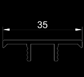 P006 Profilo binario disponibile in barre L=6000mm LP.