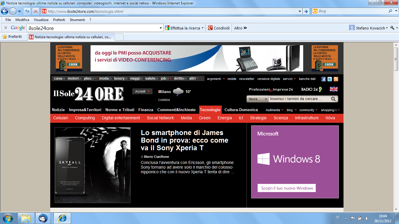 Ottobre 2012 Campagne di web advertising.