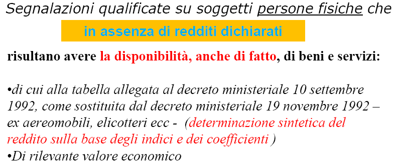 5) Disponibilità di beni