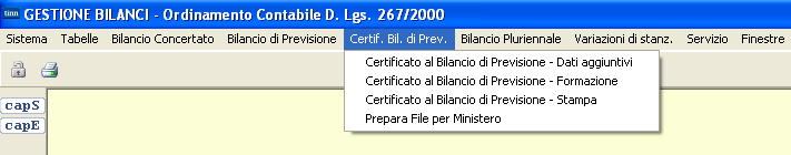 Certificato al Bilancio di Previsione 2016 - D.P.R. 31 gennaio 1996, n. 194 (esempio: Comuni) Posizionarsi sull esercizio 2016. BIL (dal menù Base).