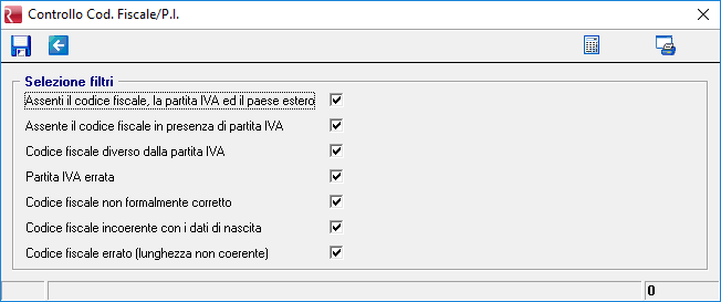 Controllo Codice Fiscale/Partita IVA Il programma di controllo dei Codici Fiscali e Partite IVA non coerenti era