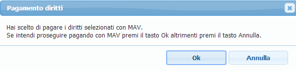 1.3.6 MAV Figura 43 Riepilogo pagamento Scegliere Paga Sarà proposto il messaggio seguente Figura 44 Dettaglio riepilogo pagamento Figura 45 Conferma