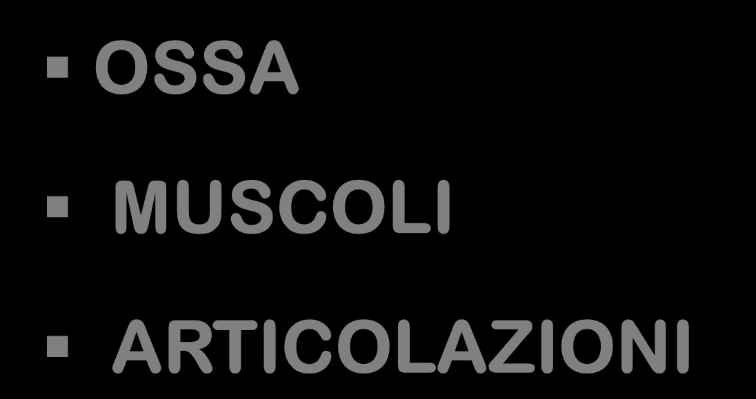 APPARATO LOCOMOTORE OSSA MUSCOLI