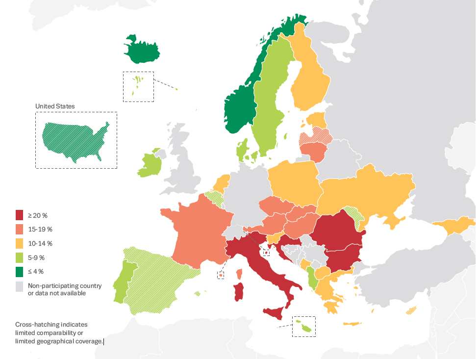 Fumare quotidiani (>=1 sig. il giorno), ESPAD 2015 ESPAD Report 2015.