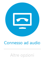 7.4 CONNESSIONE ALL AUDIO La prima cosa da fare dopo aver avviato la riunione è connettersi alla componente audio.