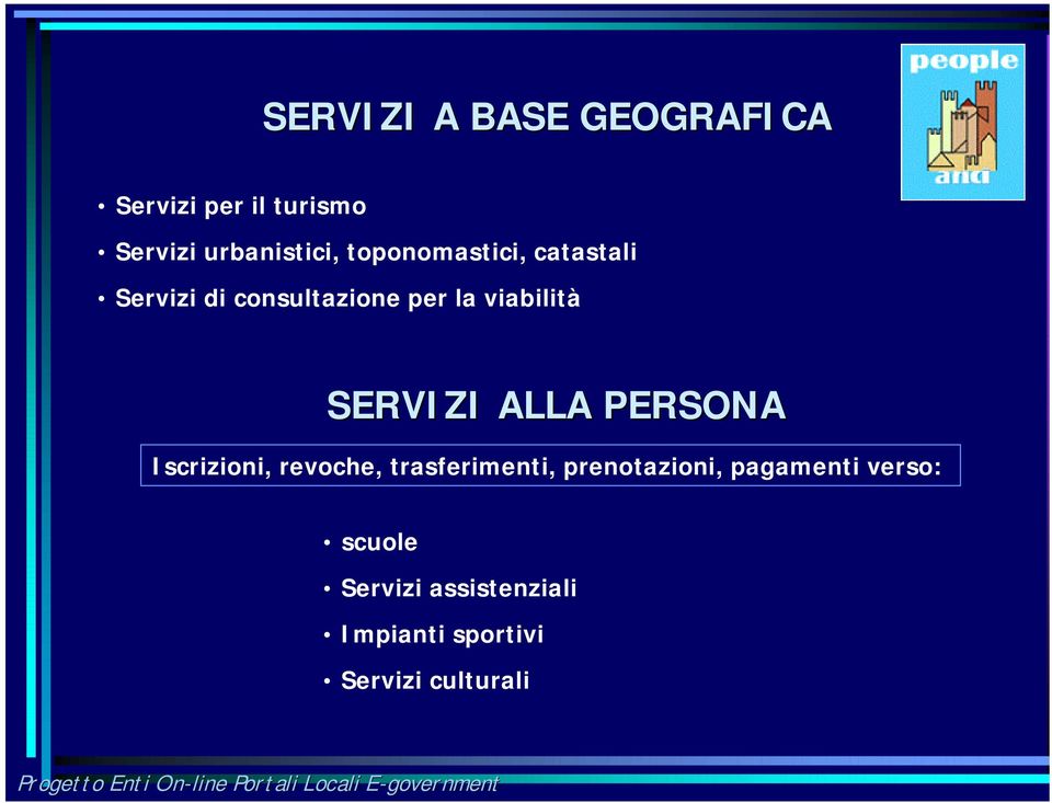 SERVIZI ALLA PERSONA Iscrizioni, revoche, trasferimenti, prenotazioni,