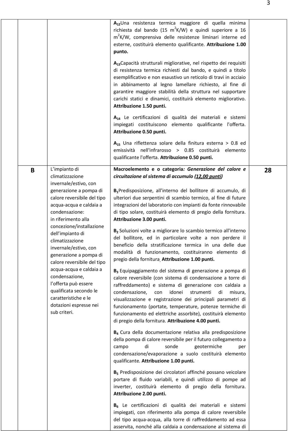 abbinamento al legno lamellare richiesto, al fine di garantire maggiore stabilità della struttura nel supportare carichi statici e dinamici, costituirà elemento migliorativo. Attribuzione 1.