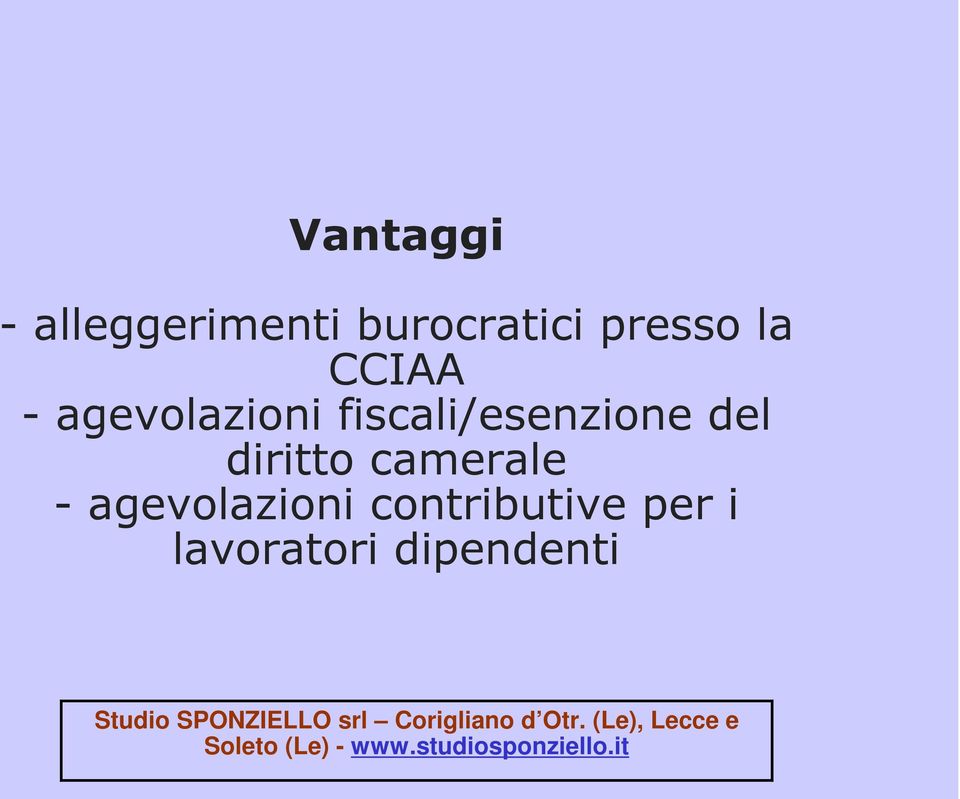 fiscali/esenzione del diritto camerale -