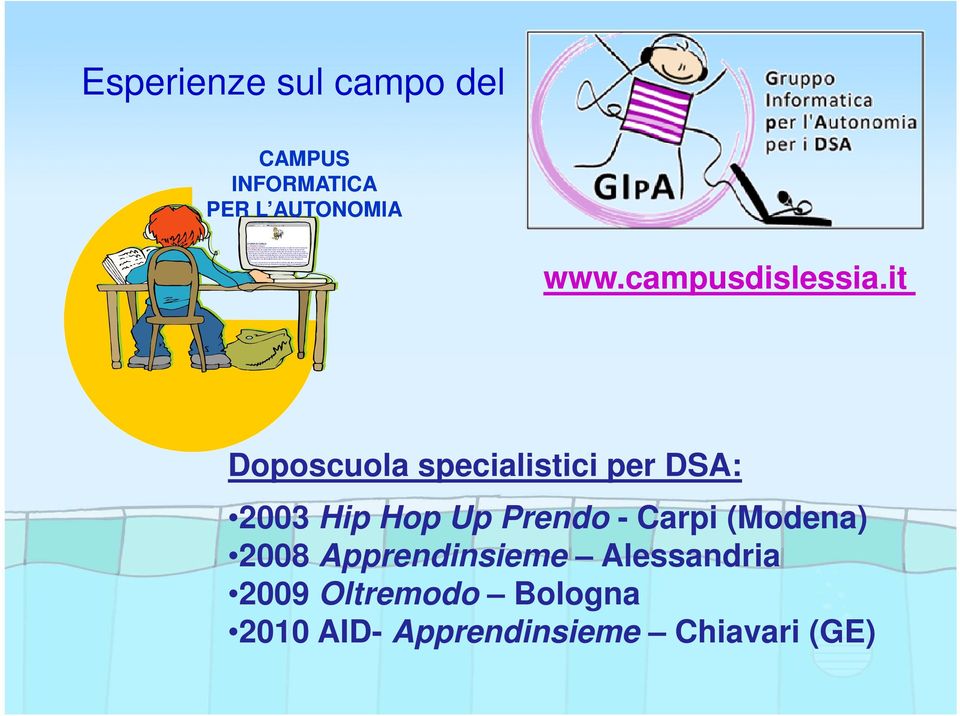 it Doposcuola specialistici per DSA: 2003 Hip Hop Up Prendo -