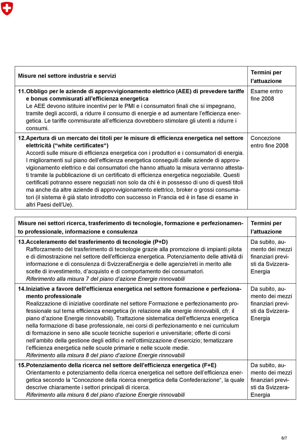 si impegnano, tramite degli accordi, a ridurre il consumo di energie e ad aumentare l efficienza energetica. Le tariffe commisurate all efficienza dovrebbero stimolare gli utenti a ridurre i consumi.