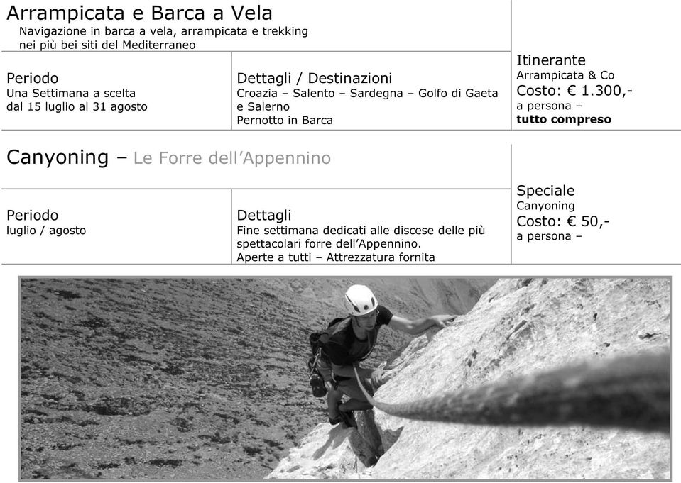 Itinerante Arrampicata & Co Costo: 1.