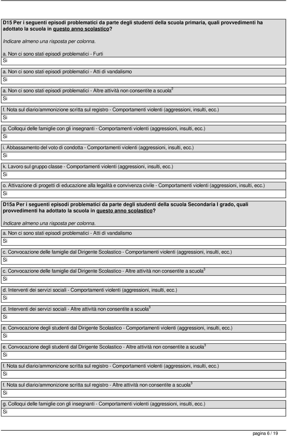 Nota sul diario/ammonizione scritta sul registro - Comportamenti violenti (aggressioni, insulti, ecc.) g.