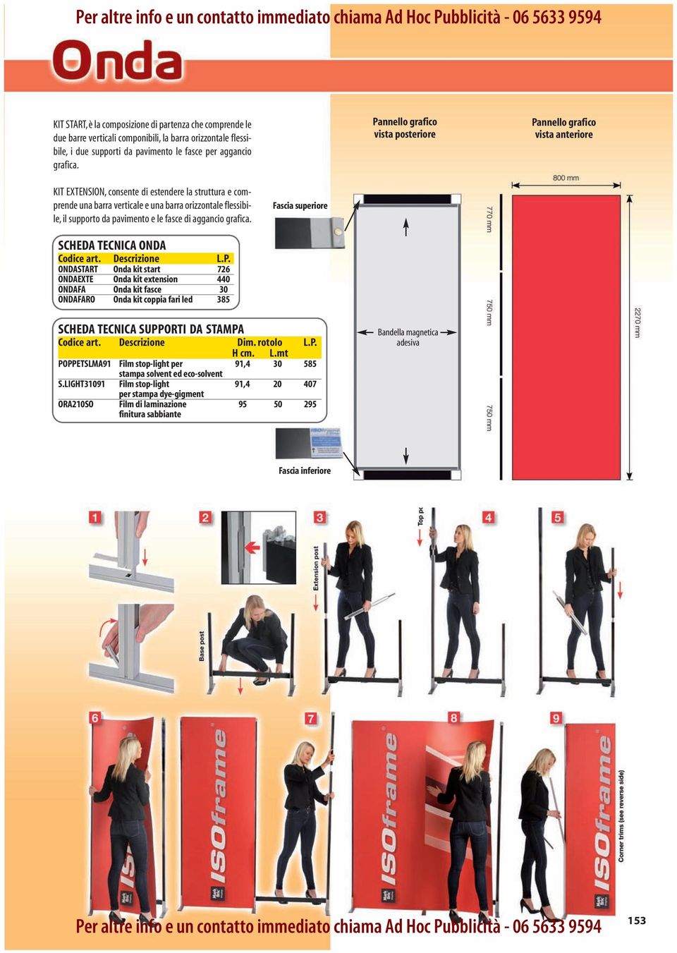 pavimento e le fasce di aggancio grafica. Fascia superiore ONDA Codice art. Descrizione L.P.