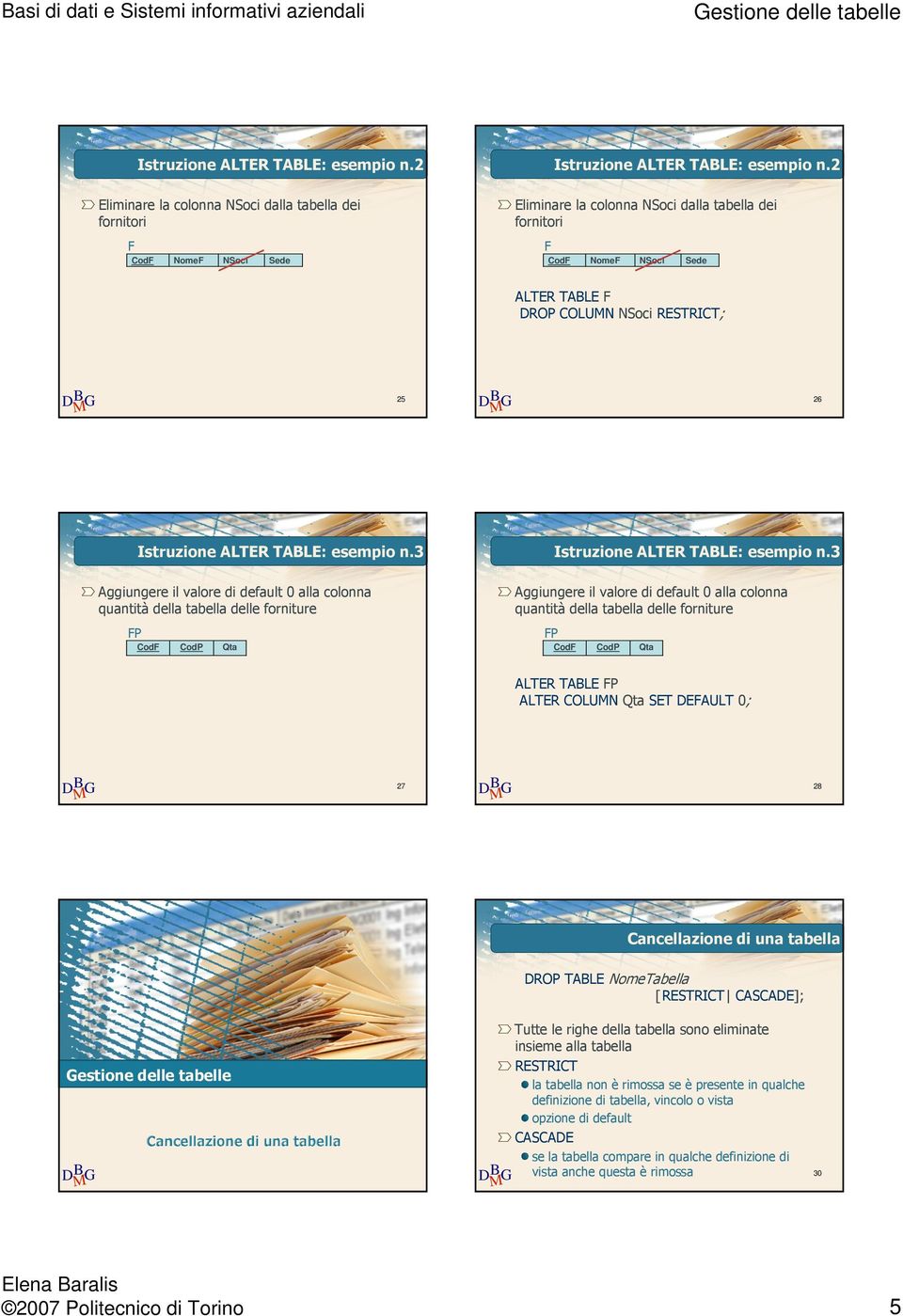 3 Istruzione ALTER TABLE: esempio n.