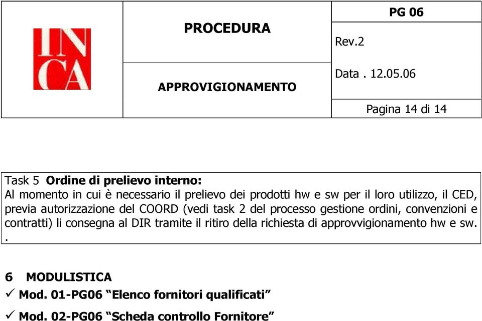 ordini, convenzioni e contratti) li consegna al DIR tramite il ritiro della richiesta di