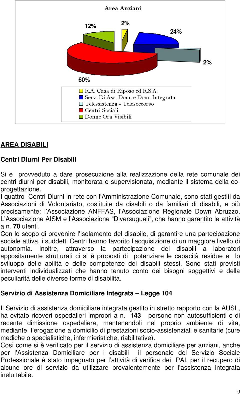 diurni per disabili, monitorata e supervisionata, mediante il sistema della coprogettazione.